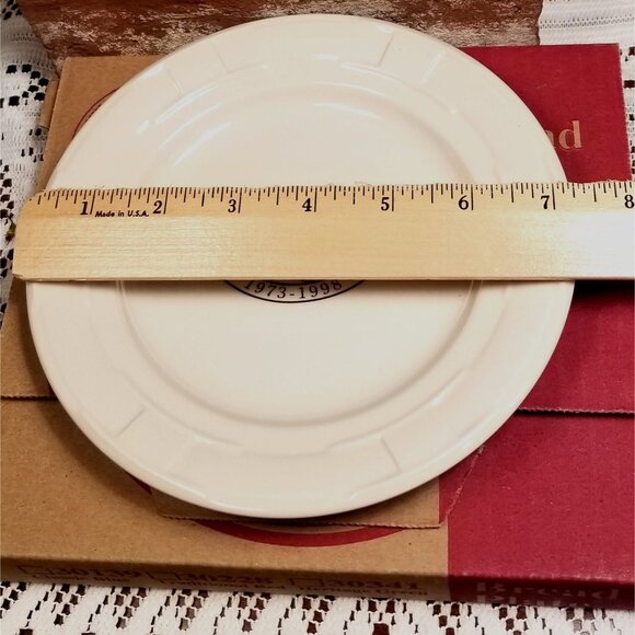 NIB VTG Longaberger Pottery 25th Anniversary Bread Plate Woven Design USA Flag - Picture 5 of 6